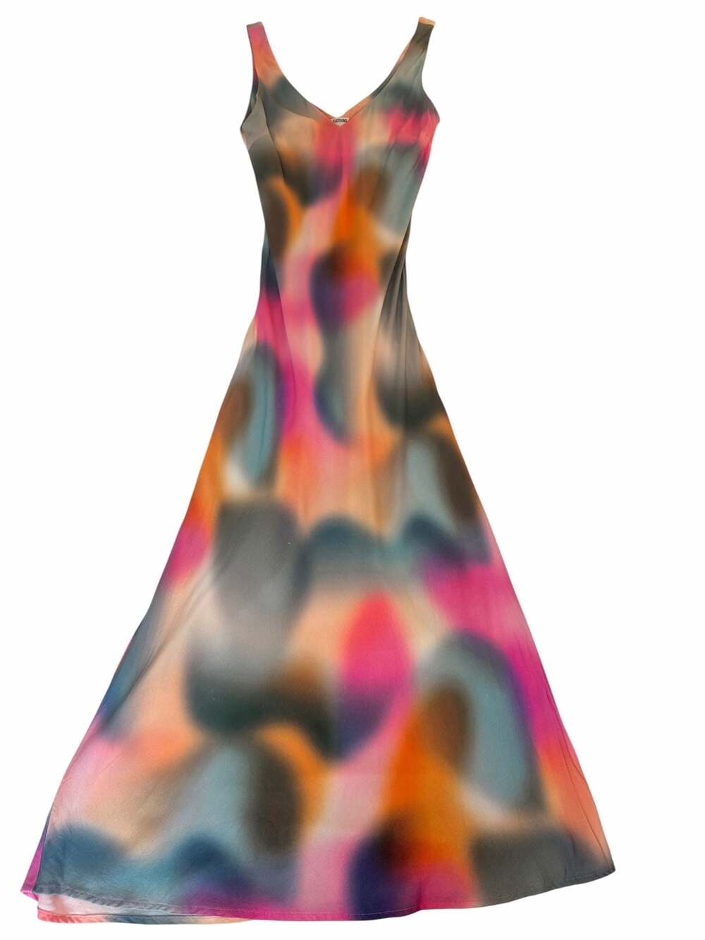 LNA Clothing Abstract Watercolor Slip Dress Y2K Mesh Maxi Dress Size M